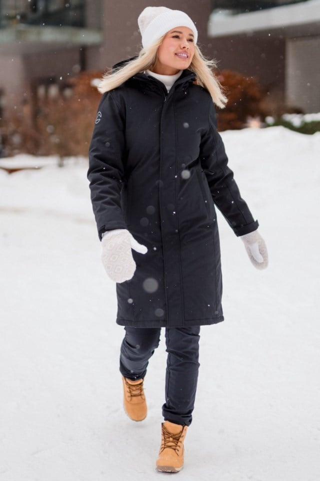Eidnes lang vattert parkas Black Dame - 1