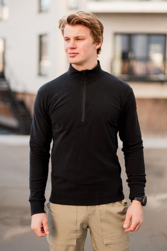 Molladalen Supersoft Half Zip fleecegenser Black Herre - 1