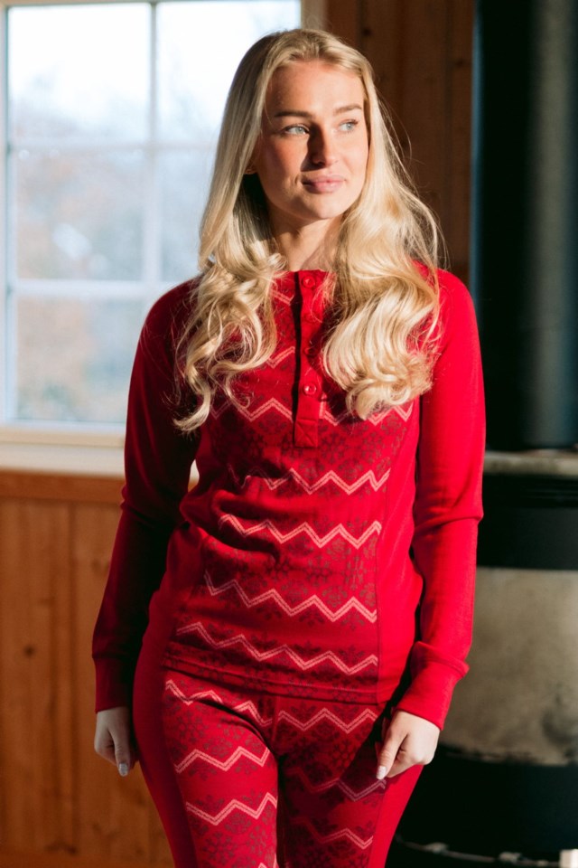 Setesdal 2-lags ulltrøye m/knapper Red Dame - 1