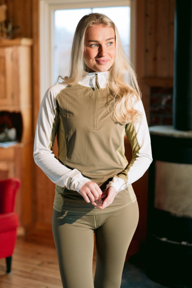 Torghatten superundertøy Half Zip trøye Green Dame - 1