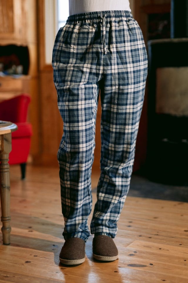 Myken flanell pysjbukse Blue Unisex - 1