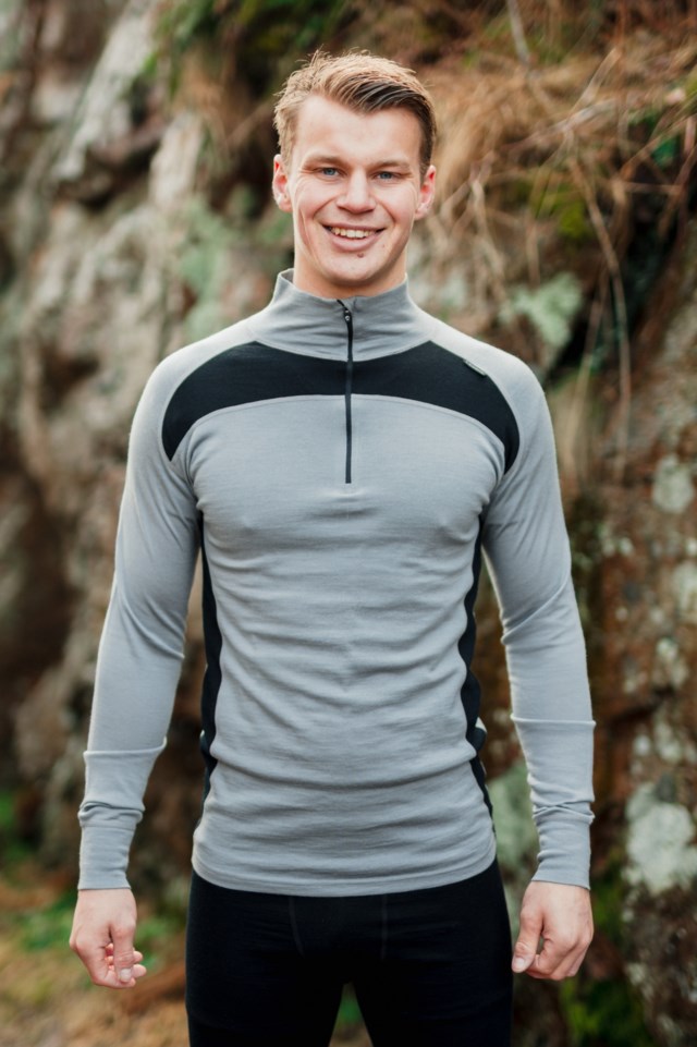 Polarfjell Half Zip ulltrøye Black Herre - 1