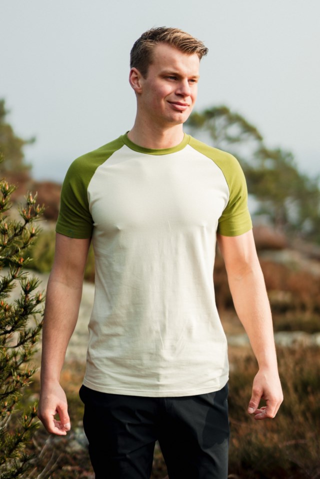 Elvestein stretch t-skjorte Beige|Green Herre - 1