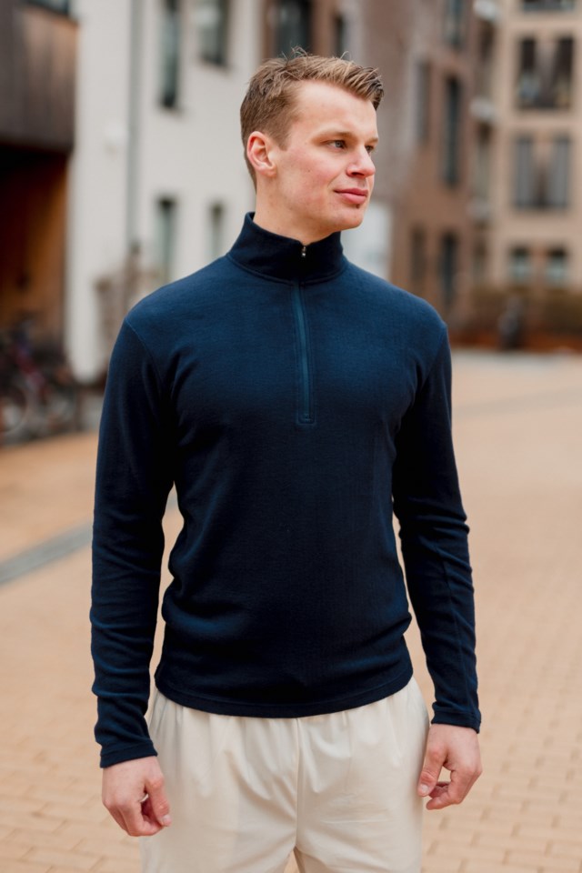Malangen Supersoft Half Zip fleecegenser Blue Herre - 1