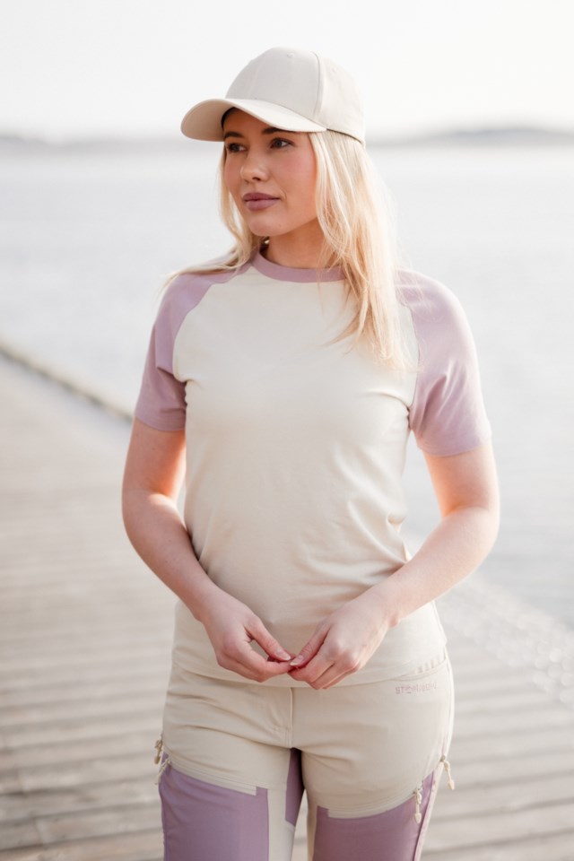 Elvestein stretch t-skjorte Beige|Pink Dame - 1