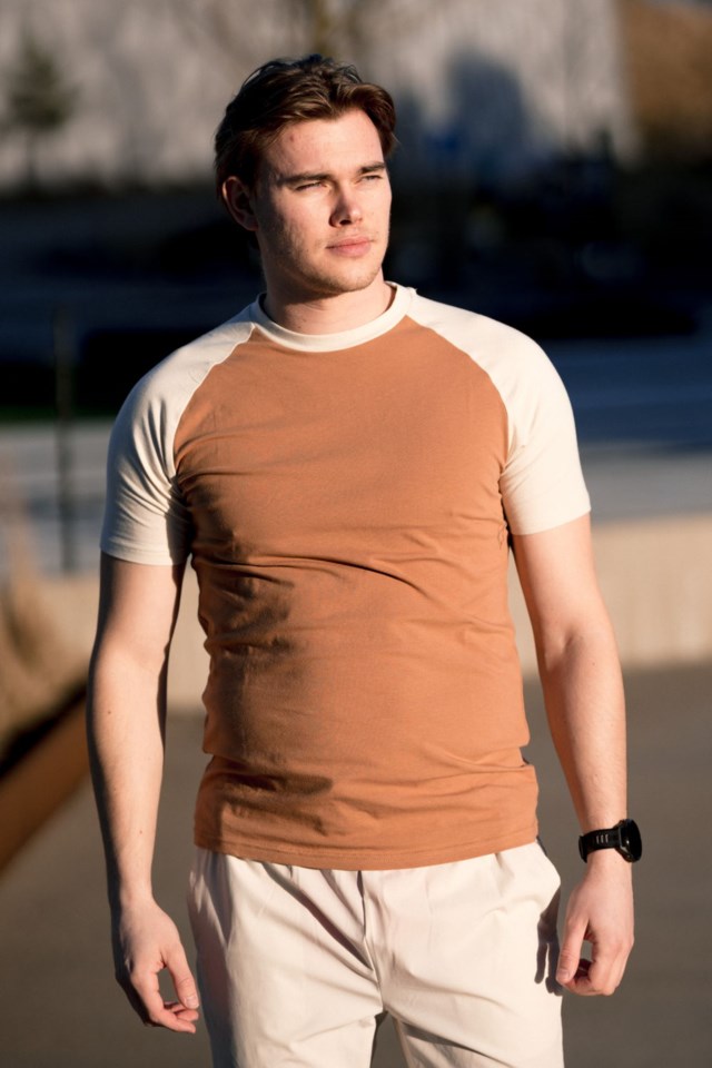 Elvestein stretch t-skjorte Brown|Beige Herre - 1