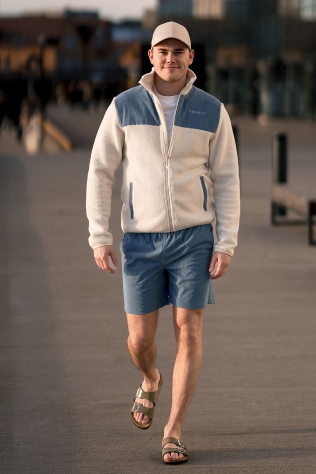 Lifjell fleecejakke Beige|Blue Herre - 1