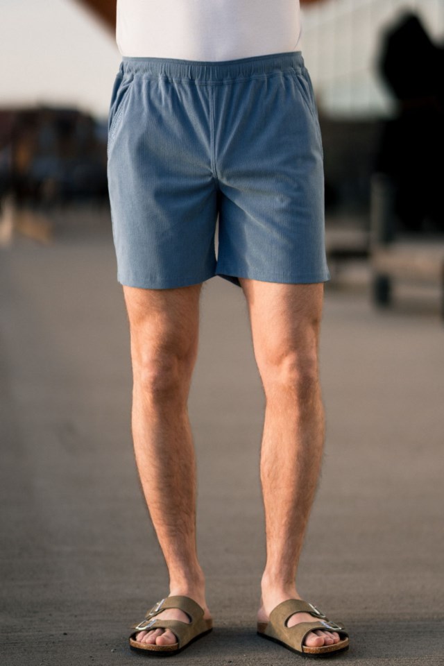 Havsand cord turshorts Blue Herre - 1