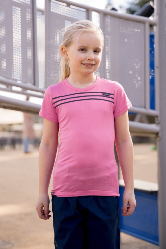 Tronebu bambus t-skjorte barn 1-7 Pink Barn - 1