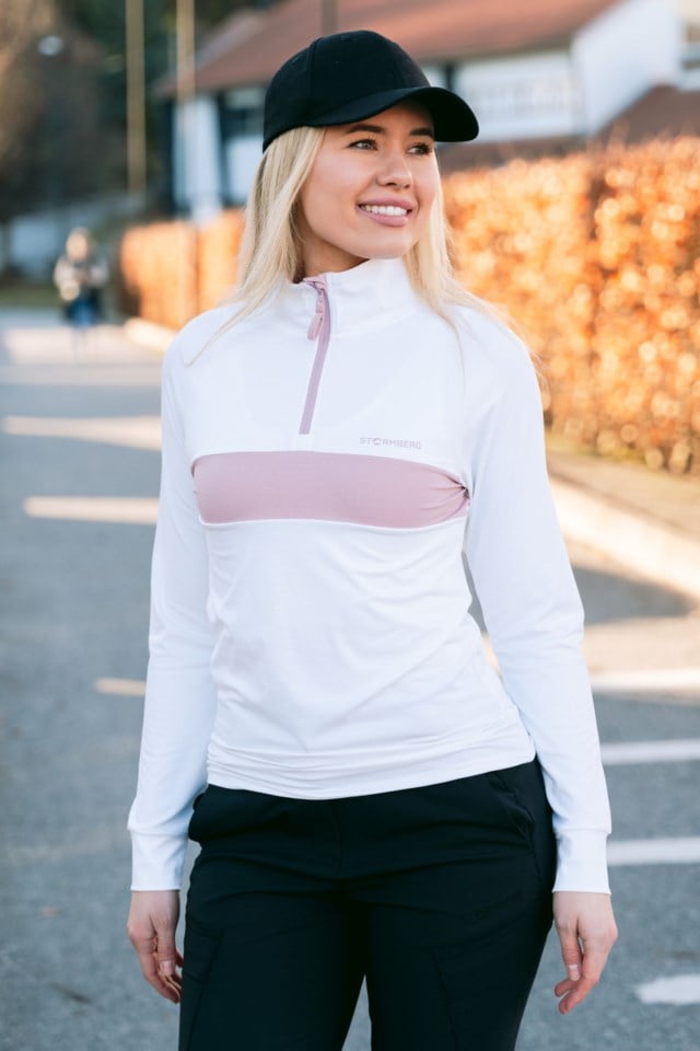 Tinndal Half Zip genser White|Pink Dame - 1