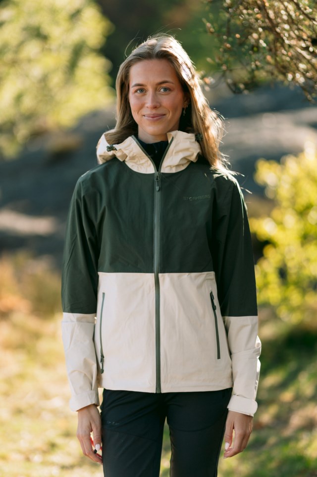 Røstvær skalljakke Green|Beige Dame - 1