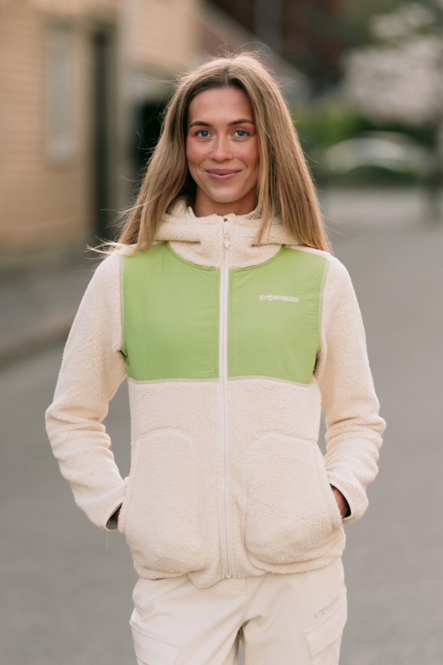 Trollheimen hybrid sherpajakke Beige|Green Dame - 1