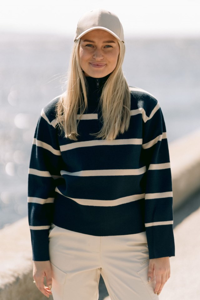 Granåsen Half Zip strikkegenser Blue Dame - 1