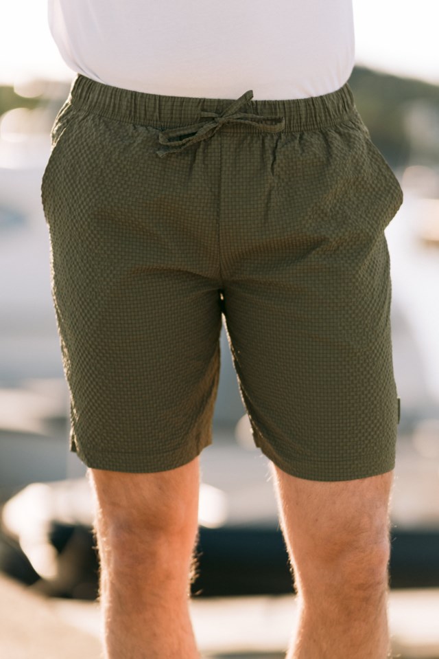 Klepp shorts i krepp Green Herre - 1