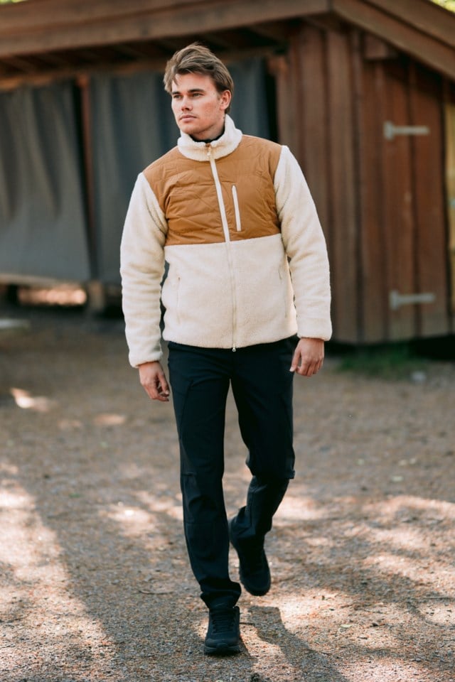 Lomseggen vindstopp sherpajakke Brown|Beige Herre - 1