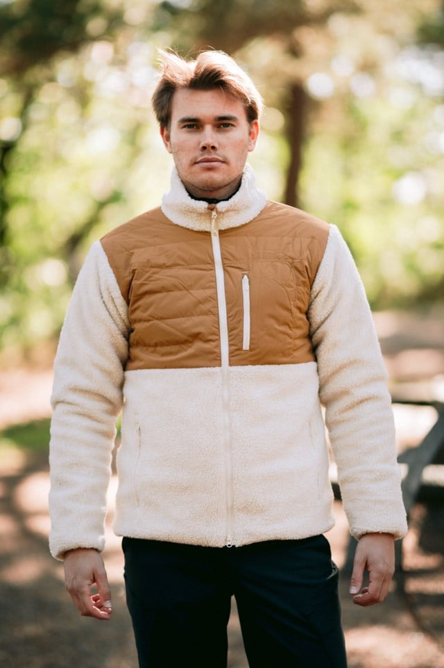Lomseggen vindstopp sherpajakke Brown|Beige Herre - 1