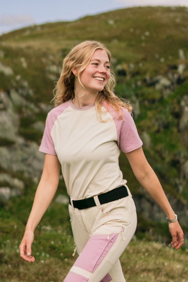 Elvestein stretch t-skjorte Beige|Pink Dame - 1