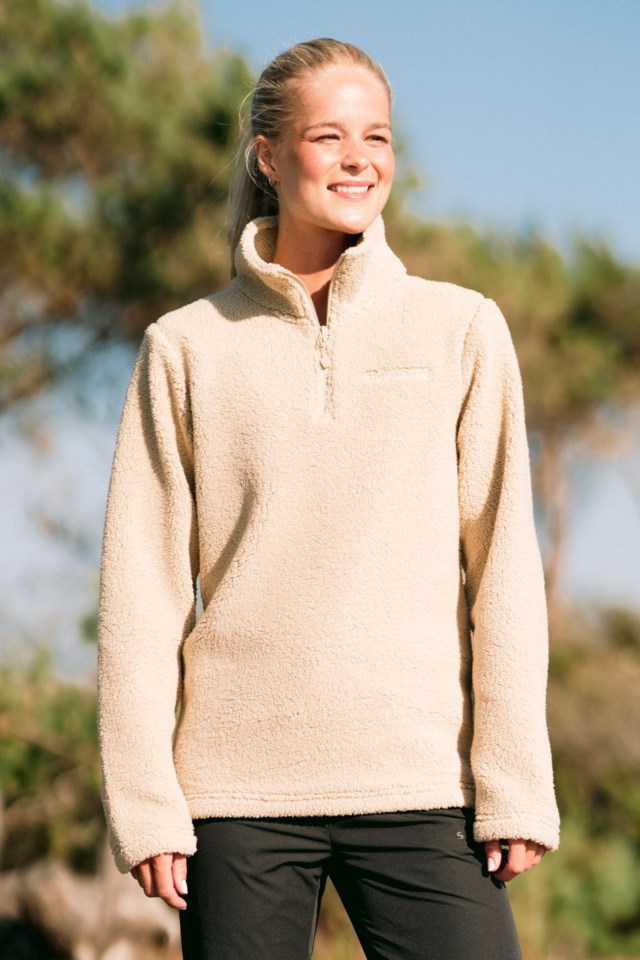Hamar sherpa Half Zip genser Beige Dame - 1