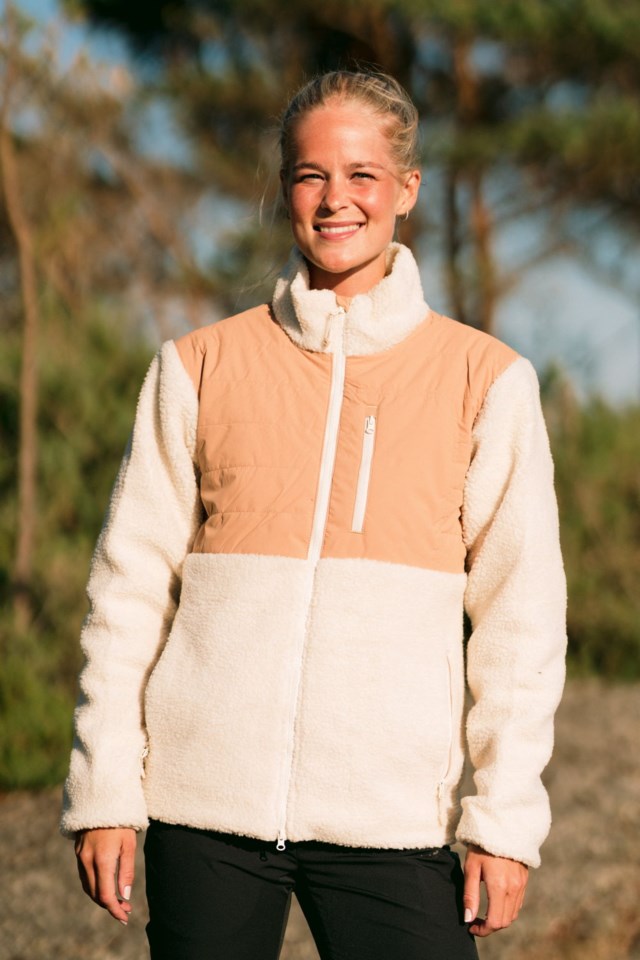 Lomseggen vindstopp sherpajakke Brown|Beige Dame - 1