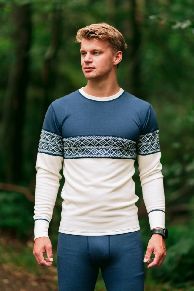 Hardanger 2-lags ulltrøye White|Blue Herre - 1
