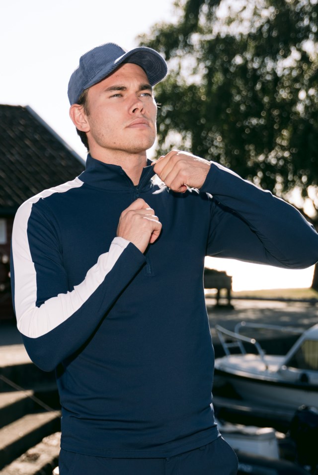Sørfjellet teknisk supersoft Half Zip trøye Blue Herre - 1