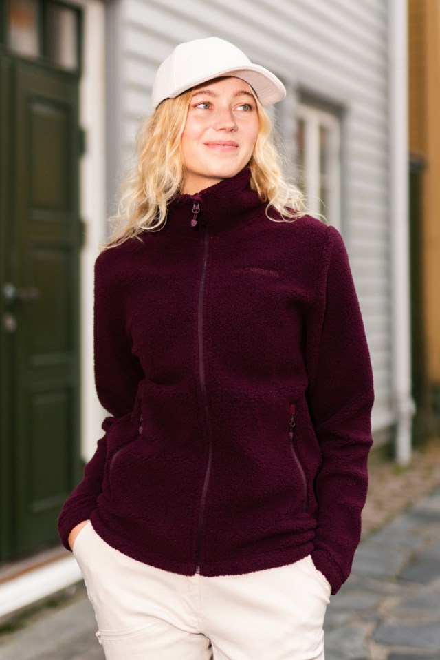 Hamar sherpa fleecejakke Purple Dame - 1