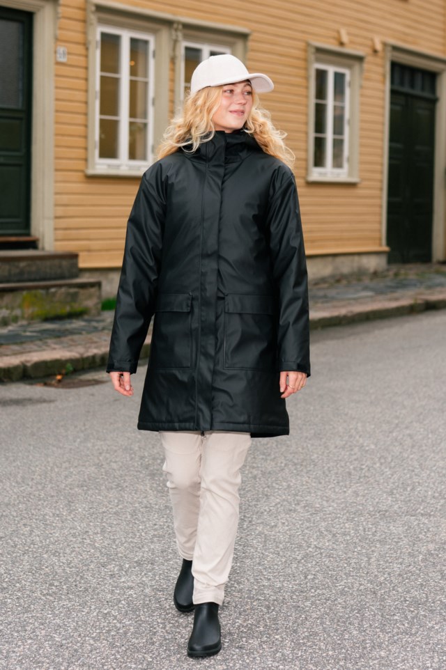 Vesthav vattert regnparkas Black Dame - 1