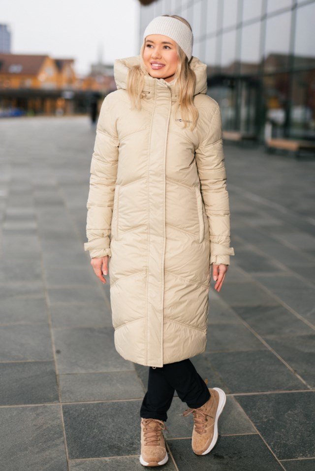 Longyearbyen lang dunparkas Beige Dame - 1