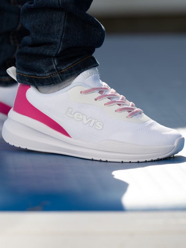 Essensial joggesko barn White Fuxia - 1