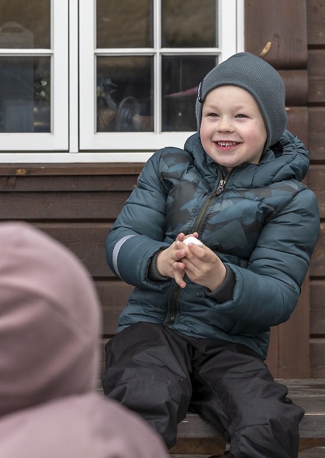 Lomen vattert jakke barn 1-7 Green Barn - 1