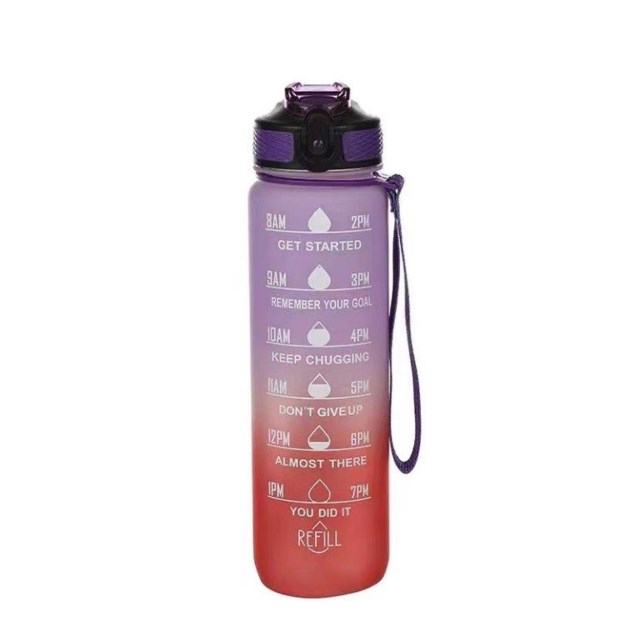 Motivasjon drikkeflaske 1 liter Purple|Orange Utstyr - 1