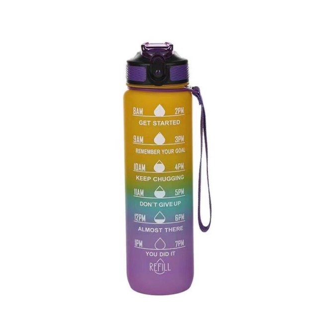 Motivasjon drikkeflaske 1 liter Purple|Yellow Utstyr - 1