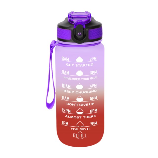 Motivasjon drikkeflaske 0,6 liter Purple|Orange Turutstyr - 1