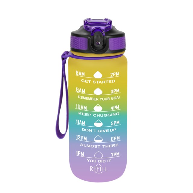 Motivasjon drikkeflaske 0,6 liter Purple/Yellow - 1