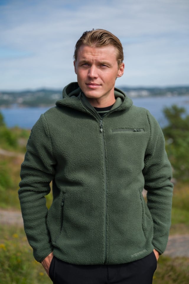 Kiruna Sherpa fleecejakke Green Herre - 1