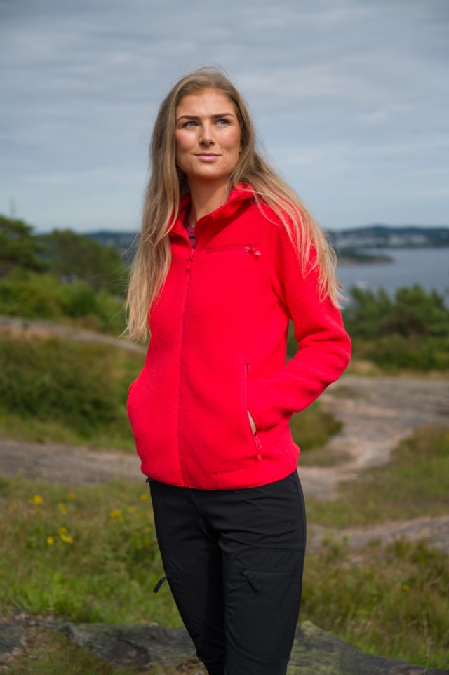 Kiruna Sherpa fleecejakke Red Dame - 1