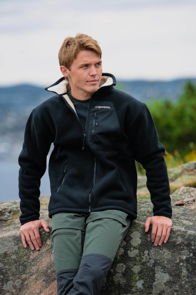 Valdres resirkulert fôret fleecejakke Jet Black - 1