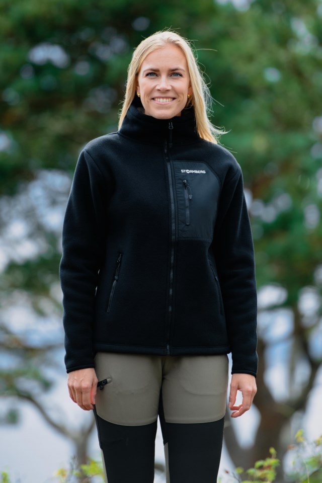 Valdres resirkulert fôret fleecejakke Jet Black - 1