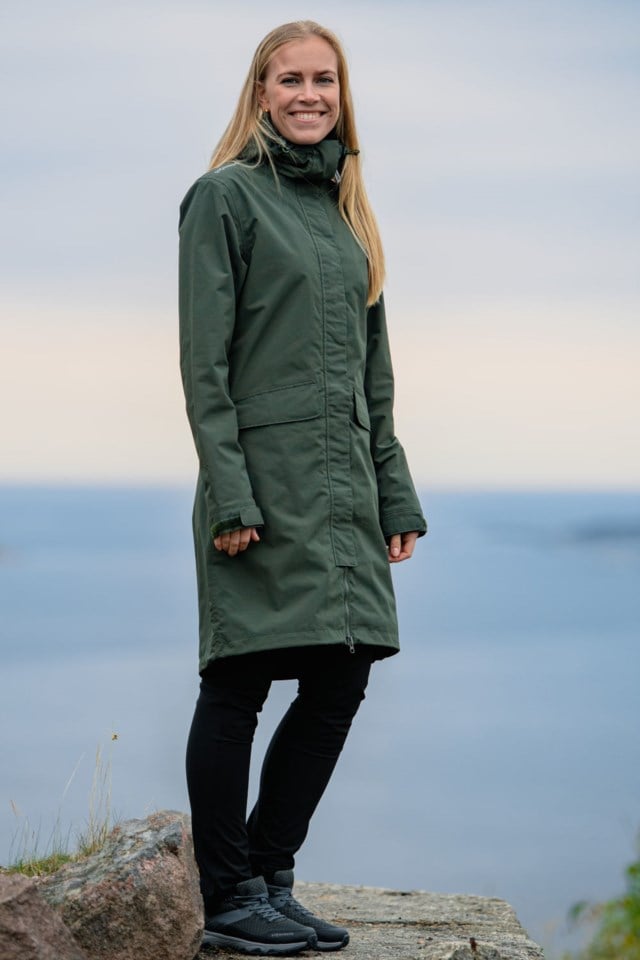Bjorfjell resirkulert lang parkas Green Dame - 1