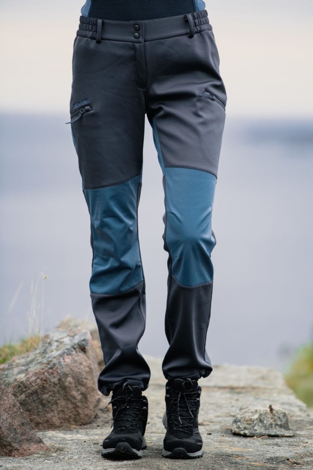Nibba resirkulert softshellbukse Ebony Grey/ Real Teal - 1