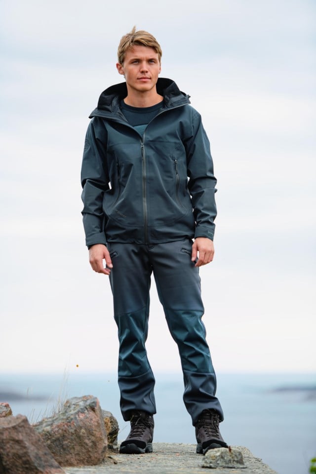 Nibba resirkulert softshellbukse Grey|Green Herre - 1