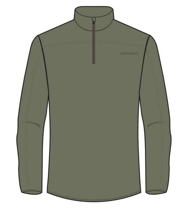 Hamarli Half Zip sherpagenser barn 8-14 Green Barn - 1