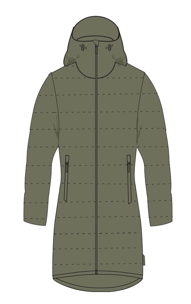 Isvard vattert parkas dame Green Dame - 1