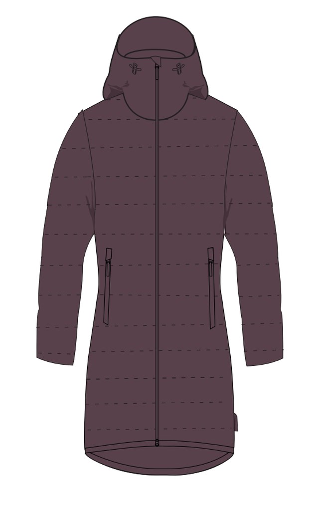 Isvard vattert parkas dame Purple Dame - 1