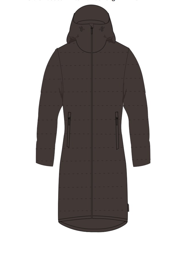 Isvard vattert lang parkas dame Brown Dame - 1