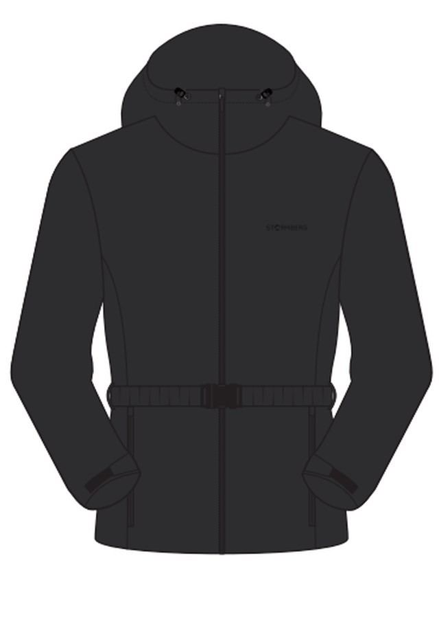 Oppheim vattert jakke m/ hette Black Dame - 1