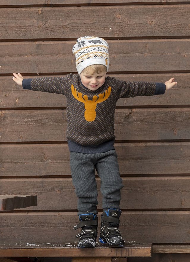 Skogen ullgenser barn 1-7 Ebony/ Inca Gold - 1