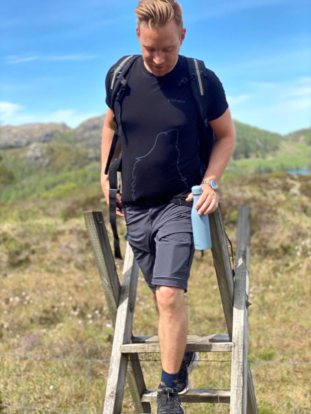 Rondebu bambus t-skjorte - ulv Black Herre - 1