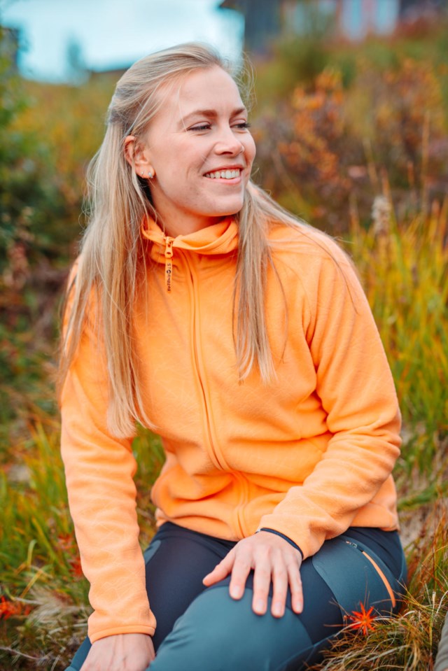 Solglimt resirkulert hettejakke Orange Dame - 1