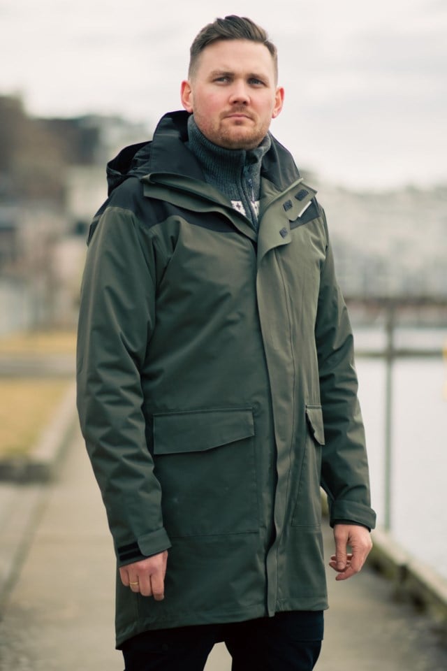 Trolltind resirkulert vattert parkas Black|Green Herre - 1